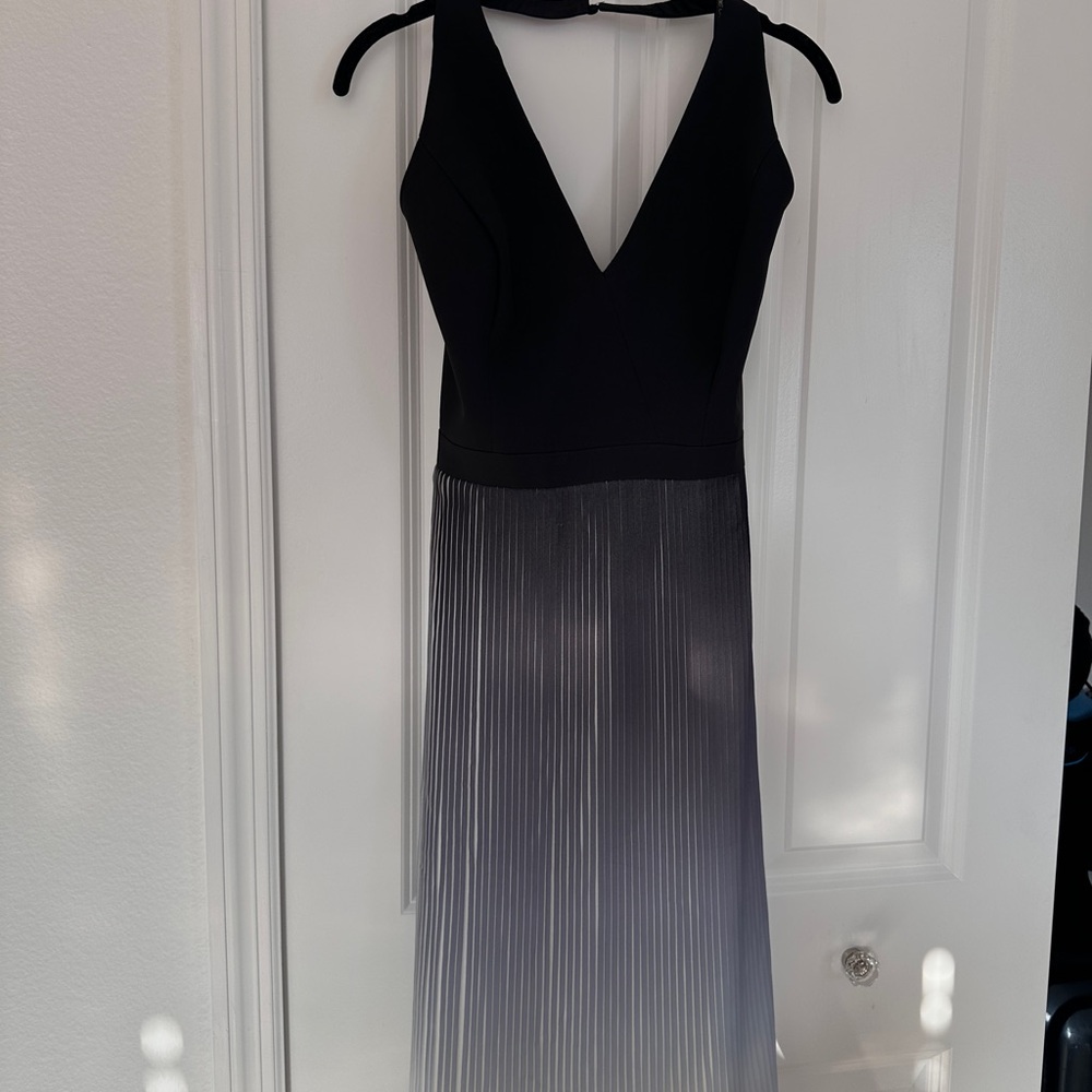 Chi Chi London pleated midi dress in black ombre